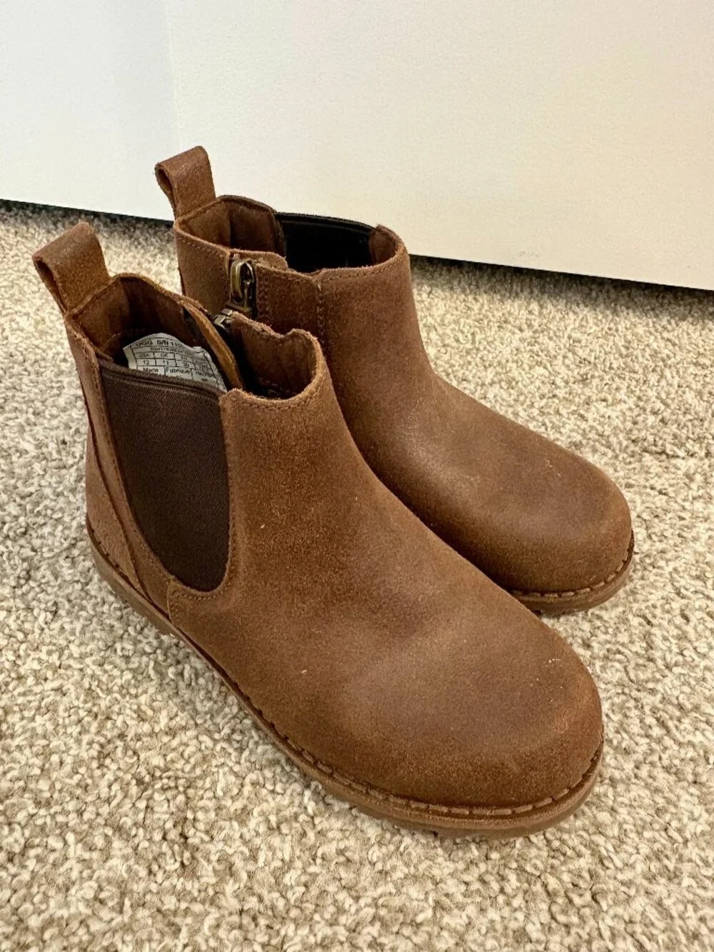 Kids UGG Callum Chelsea Ankle Boots Size 12 Brown Zippered EUC Boy or Girl
